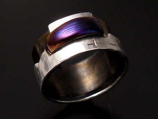 木目金の指輪(チタンとオーステナイト