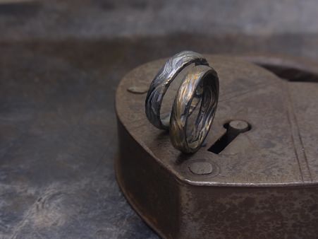 木目彫の結婚指輪