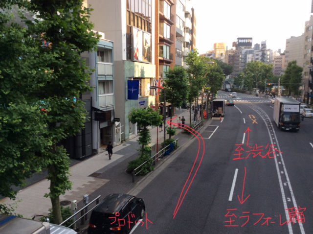 東京渋谷駅と原宿ラフォーレ交差点の中間